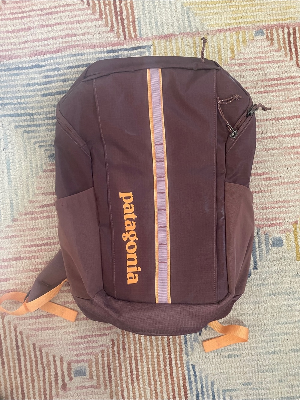 Patagonia Backpack - Purplish Brown with Orange Accents